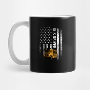 School Bus Driver Usa American Flag Bus Driver Mug